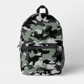 Muster der militärischen Camouflage in Schwarz und Bedruckter Rucksack (Vorderseite)