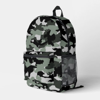 Muster der militärischen Camouflage in Schwarz und Bedruckter Rucksack