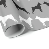 Muster der Miniatur Pinscher Silhouetten Geschenkpapier (Rolleneckpunkt)