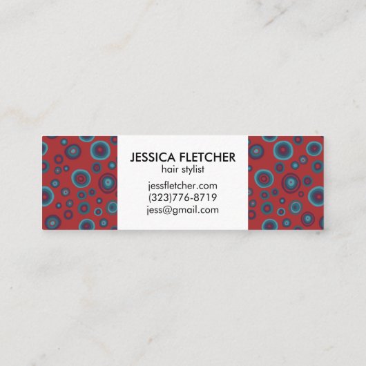 Muster der Minimalistischen Coolen Kreisläufe der Mini Visitenkarte (Rückseite)