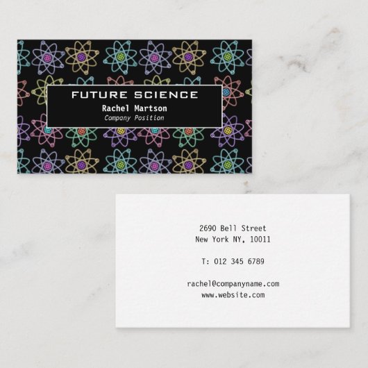 Muster der modernen Atomstruktur Visitenkarte (Vorne/Hinten)