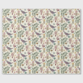 Muster der modernen Vogelarten und Blume des mittl Geschenkpapier (Flach)