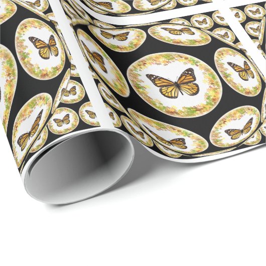 Muster der Monarchschmetterlinge große Tasche Geschenkpapier (Rolleneckpunkt)