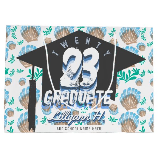 Muster der Muschel des Abschlusses Große Geschenktüte (Rückseite)