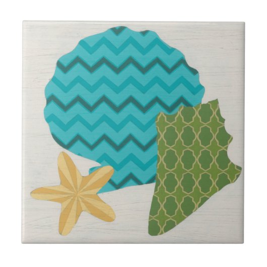 Muster der Muschel II Fliese (Vorderseite)