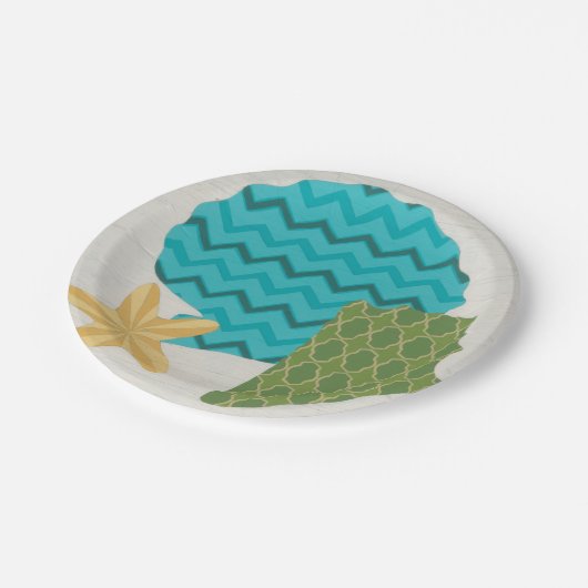 Muster der Muschel II Pappteller (Schrägansicht)