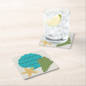 Muster der Muschel II Rechteckiger Pappuntersetzer (Vor Ort)