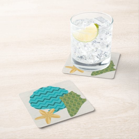 Muster der Muschel II Rechteckiger Pappuntersetzer (Vor Ort)