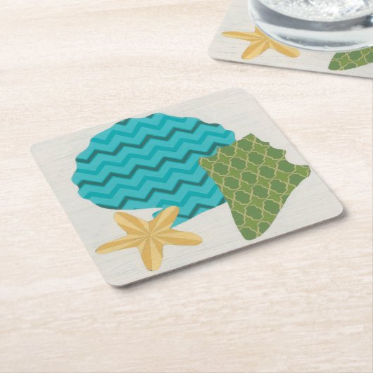 Muster der Muschel II Rechteckiger Pappuntersetzer (angewinkelt)