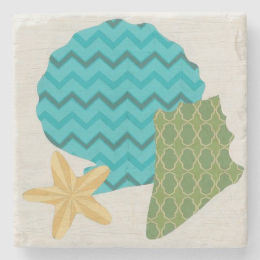 Muster der Muschel II Steinuntersetzer (Vorderseite)