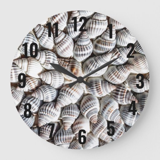 Muster der Muschel im Küstenmeer Große Wanduhr (Vorderseite)