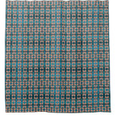 Muster der Muschel im Meer, blau Duschvorhang (Vorderseite)