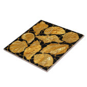 Muster der Muscheln - Gold und Schwarz Fliese (Seite)