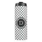 Muster der Nähmaschine mit Monogramm ・ Handwerk Thermosbecher (Vorderseite)