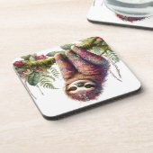 Muster der Natur - Jungle Sloth Getränkeuntersetzer (Linke Seite)