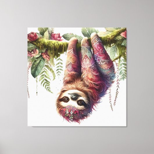 Muster der Natur - Jungle Sloth Leinwanddruck (Vorderseite)