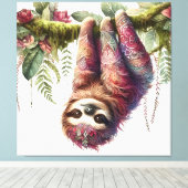 Muster der Natur - Jungle Sloth Leinwanddruck (Insitu (Holzboden))