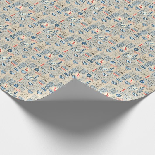 Muster der Nautischen Zeitung Geschenkpapier (Ecke)