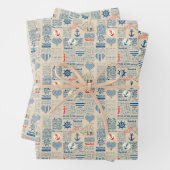 Muster der Nautischen Zeitung Geschenkpapier Set (Beispiel)