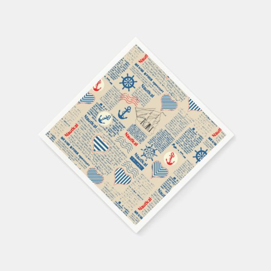 Muster der Nautischen Zeitung Serviette (Ecke)