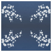 Muster der Navy Blue White Cherry Blossom Stoff (Muster)