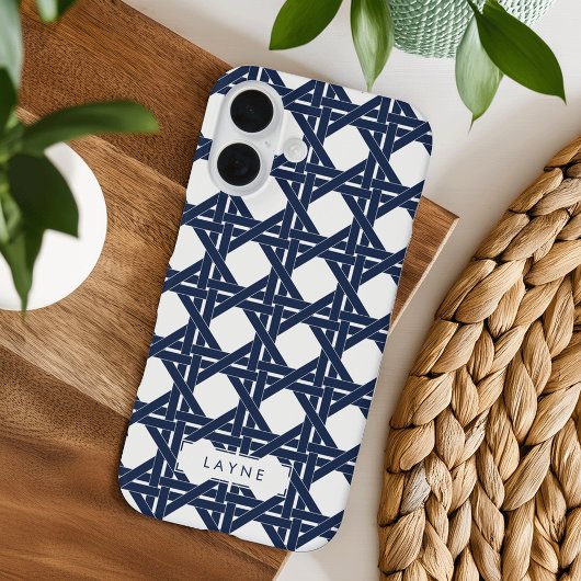 Muster der Navy und White Summer Basketweave Case-Mate iPhone Hülle