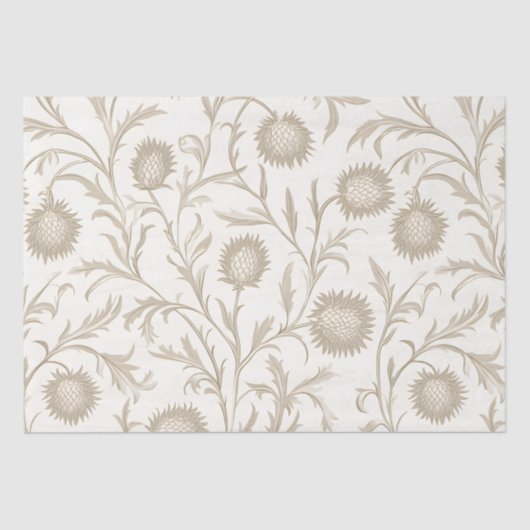 Muster der neutralen Thistle-Blume Seidenpapier (Vorderseite)