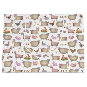 Muster der niedlichen Aquarellfarm Große Geschenktüte (Vorderseite)