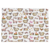 Muster der niedlichen Aquarellfarm Große Geschenktüte (Rückseite)