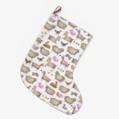 Muster der niedlichen Aquarellfarm Großer Weihnachtsstrumpf (Vorderansicht (hängend))