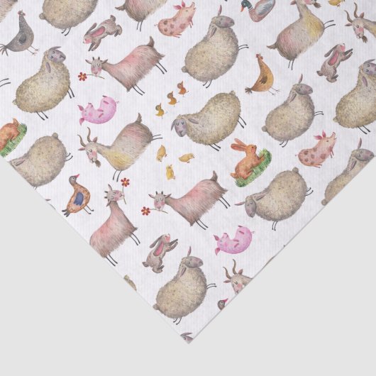 Muster der niedlichen Aquarellfarm Seidenpapier (Ausschnitt)