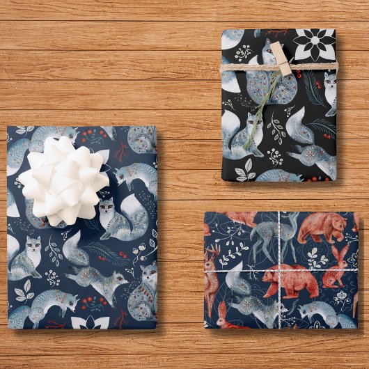 Muster der Niedlichen Fox Whimsical Woodland Fores Geschenkpapier Set