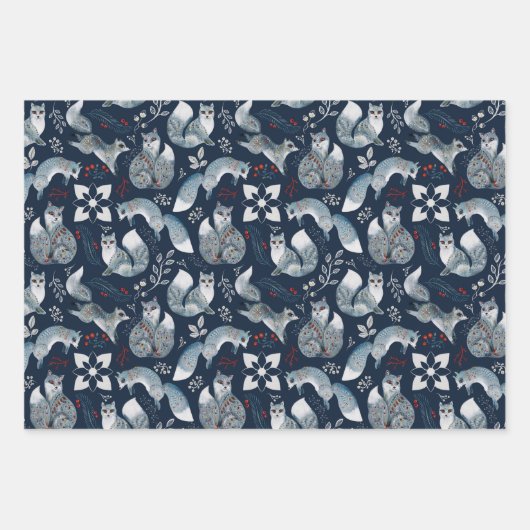 Muster der Niedlichen Fox Whimsical Woodland Fores Geschenkpapier Set (Vorderseite)