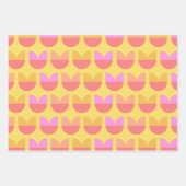 Muster der niedlichen geometrischen Blume in Gelb  Geschenkpapier Set (Vorderseite)