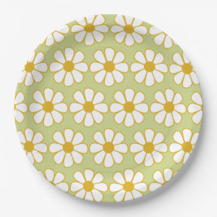 Muster der niedlichen Retro-Blume Pappteller