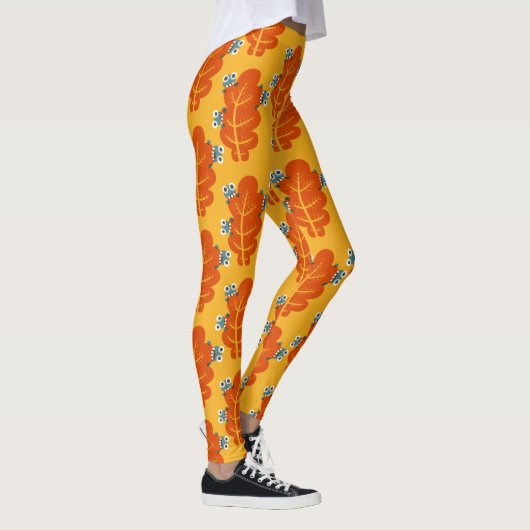 Muster der Niedlichen Schläger, die Herbstblätter  Leggings (Rechts)