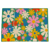 Muster der Niedlichen und farbenfrohen Retro-Blume Große Geschenktüte (Vorderseite)