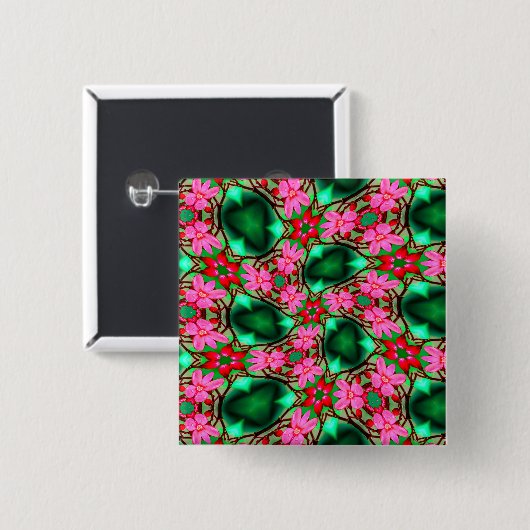 Muster der niedlichen Wüste-Rose Button (Vorne & Hinten)