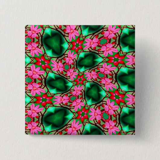 Muster der niedlichen Wüste-Rose Button (Vorderseite)