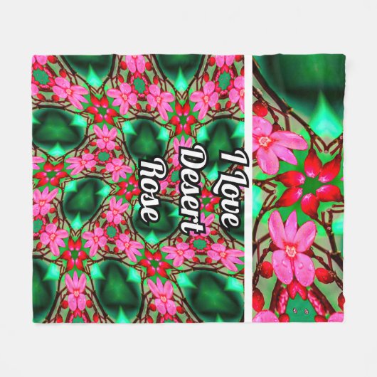 Muster der niedlichen Wüste-Rose Fleecedecke (Vorderseite (Horizontal))