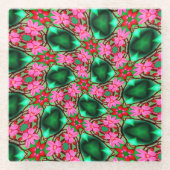 Muster der niedlichen Wüste-Rose Glasuntersetzer (Vorderseite)