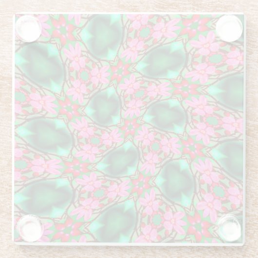 Muster der niedlichen Wüste-Rose Glasuntersetzer (Rückseite)