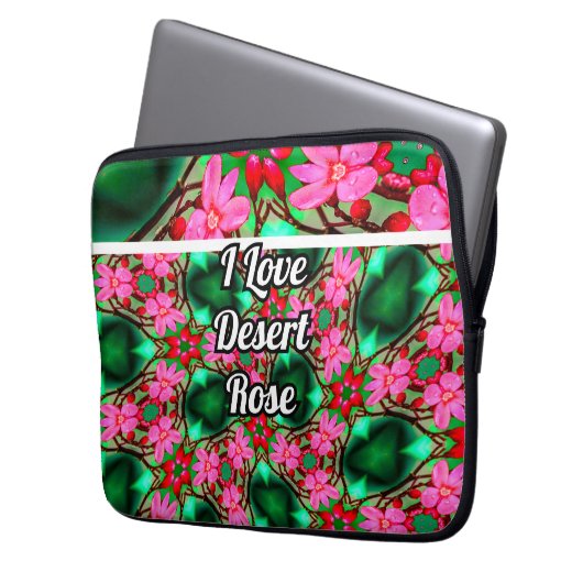 Muster der niedlichen Wüste-Rose Laptopschutzhülle (Vorderseite Links)
