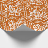 Muster der orangefarbenen Damaskus (weiß und Hallo Geschenkpapier (Ecke)