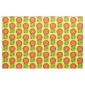 Muster der orangen, grünen und gelben Retro-Blume Stoff (Fat Quarter (45,7 x 55,9 cm))