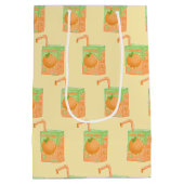 Muster der Orangensaftbox Mittlere Geschenktüte (Rückseite)