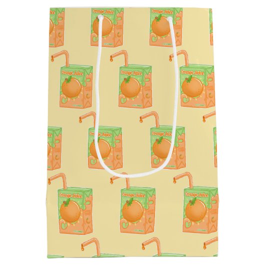 Muster der Orangensaftbox Mittlere Geschenktüte (Rückseite)