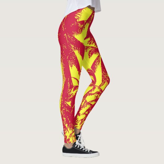 Muster der Palm Tree-Blätter Leggings (Rechts)