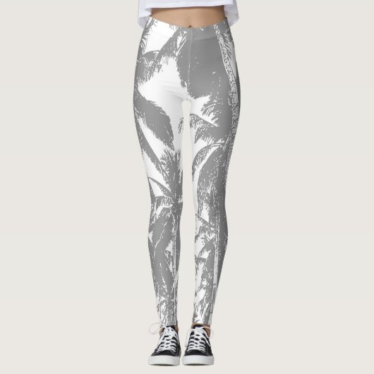 Muster der Palm Tree-Blätter Leggings (Vorderseite)