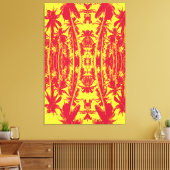 Muster der Palmen in Rot und Gelb Leinwanddruck (Insitu (Wohnzimmer))